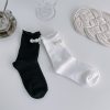 Pearl socks net red curled socks female spring and autumn tube socks small red book ins tide pure cotton fairy stockings - Image 4