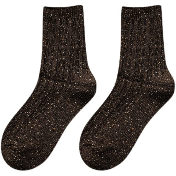 Autumn and winter point wool tube socks socks female solid color long cotton socks day is drawn all kinds of thick female socks